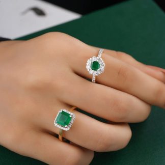 18ct Gold Plated Emerald Classic Ring