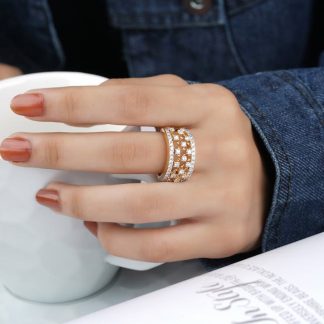 18ct Gold Plated Emerald Bohemian Ring