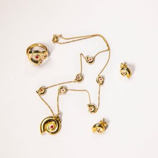 9ct Gold Ruby Drop Earrings